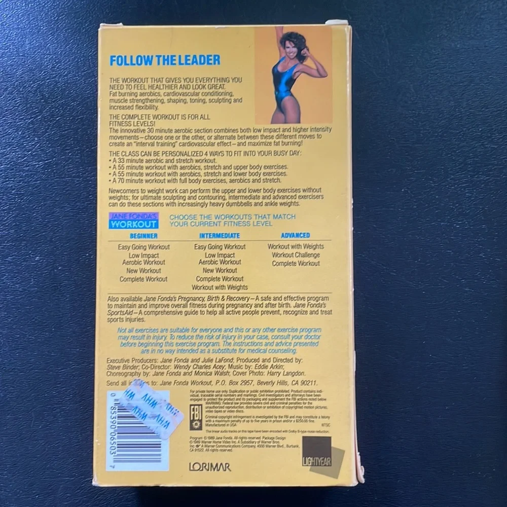 Vtg Jane Fonda’s COMPLETE WORKOUT. VHS. Vtg Collectible. Original. 1989. - Picture 2 of 3